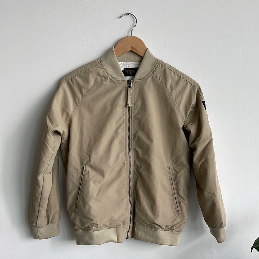 Unisex Varsity Jacket, Finger in The Nose, Beige, Size 12/13
